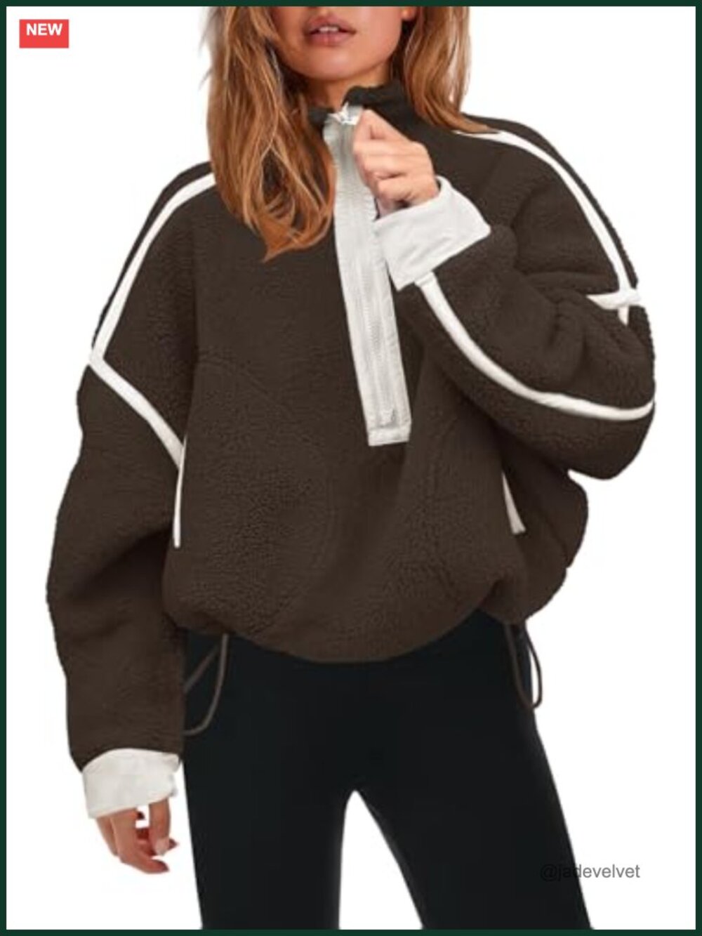 Womens Half Zip Fleece Pullover Sherpa Sweatshirt Teddy Zip Up